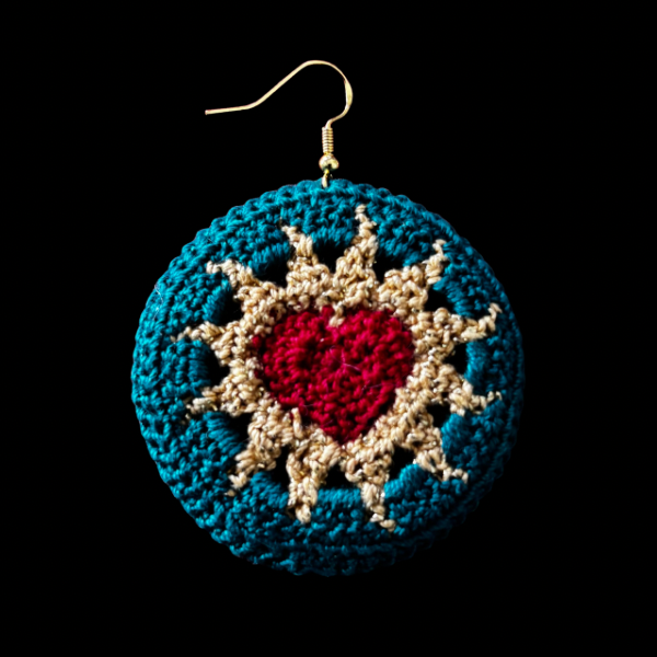 Hearts on Fire Micro-crocheted Disc Earrings