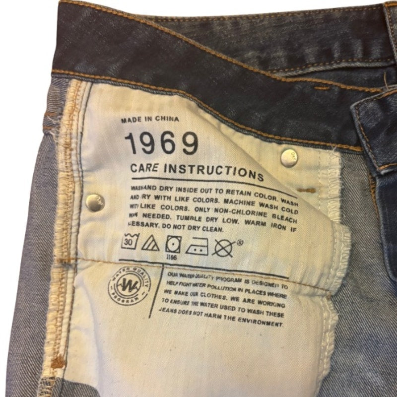 “Blackbirds Fly” Upcycled Medium Curvy Bootcut Jeans (29 R)