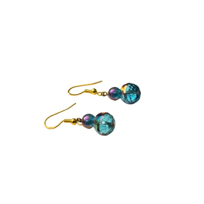 Bubble Baubles | Dainty Blue/Purple Colorshift Drop Earrings