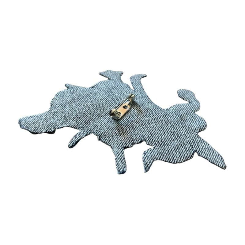 Baby Blue Flower Bow Bouquet Vintage Embroidered Patch Pin