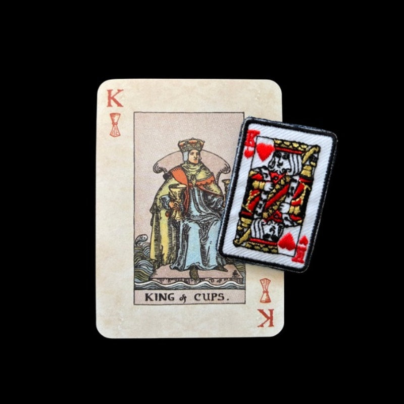 King of Hearts Playing Card Vintage Embroidered Patch Pin