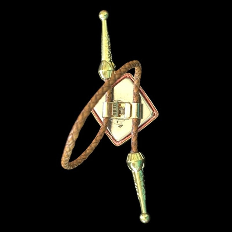 Upcycled Vintage Gold & Pink Snakeskin Diamond Bolo Bracelet