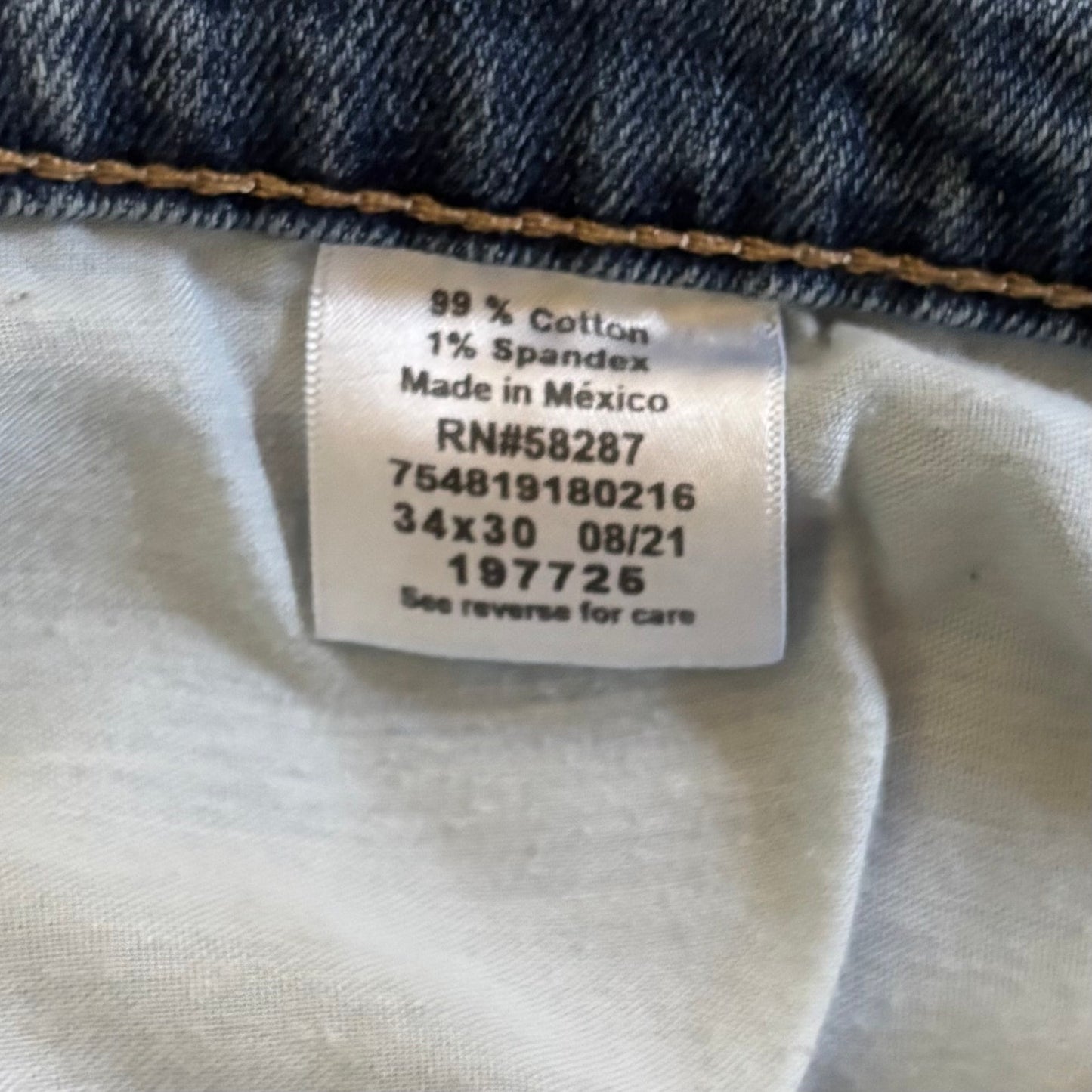“Falling Leaves” Upcycled Slim Fit Light Wash Jeans (34 x 30)