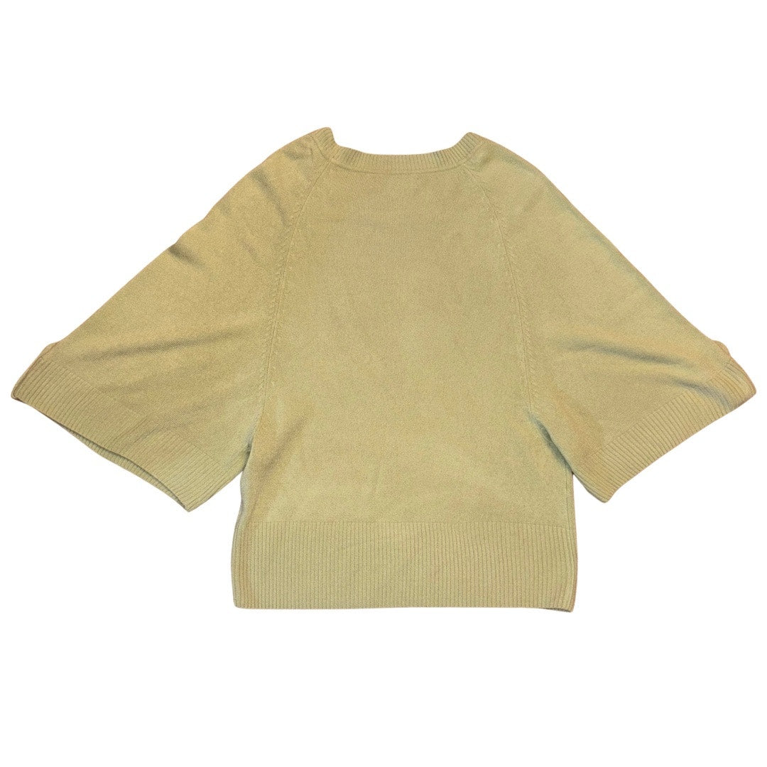 1990’s Vintage Light Green Wide Short Sleeve Knit Sweater Blouse (M)