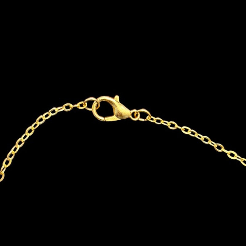 Gold Toned Key & Abstract Diamond Charm Layered Drop Pendant Necklace