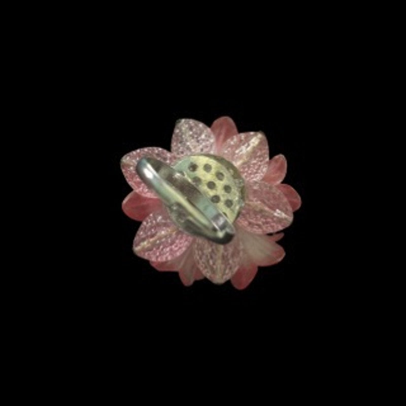Pink Lily Cluster Upcycled Vintage Earring Ring (7-8)