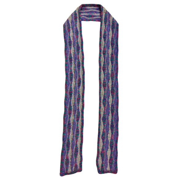 Wavy Daze Multicolor Wavy Crochet Scarf | Made by Maya