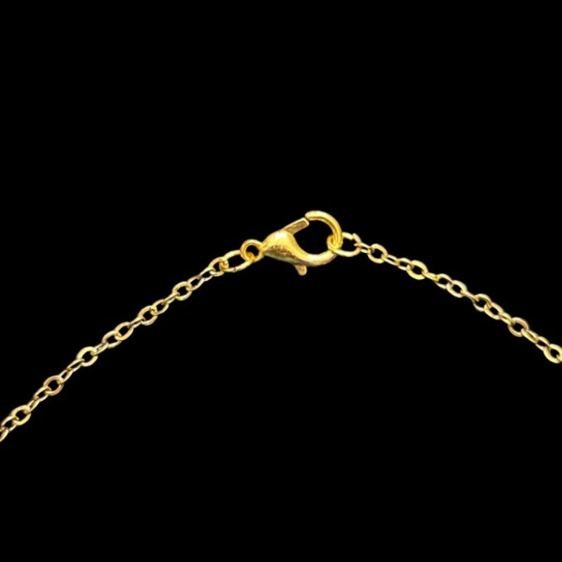 Gold-Toned Leaf & White/Green/Gold Filigree Charm Layered Drop Pendant Choker Necklace