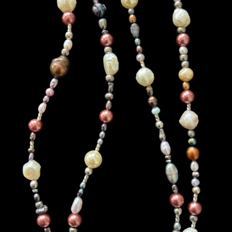 The Royal Buccaneer | Multicolor Double Strand Pearl Bead Pendant Choker Necklace