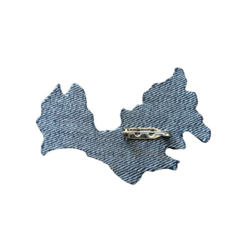 Bird and Purple Flowers Vintage Embroidered Patch Pin