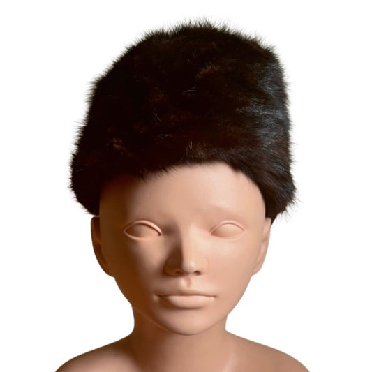Union Made Vintage Dark Brown Mink Fur Cossack-Style Hat (21.5”)