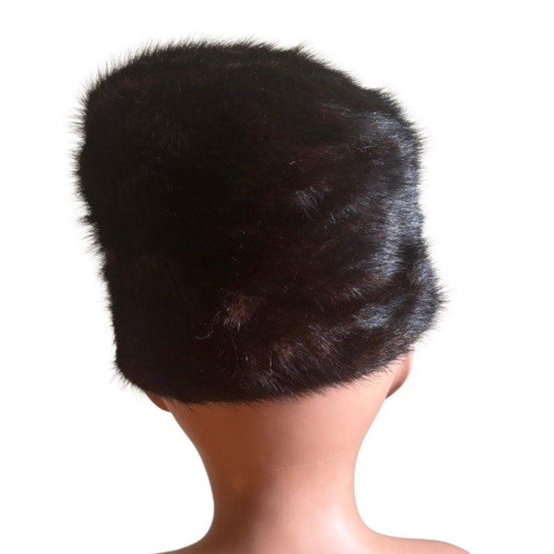 Union Made Vintage Dark Brown Mink Fur Cossack-Style Hat (21.5”)