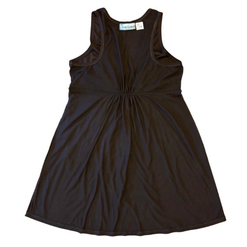 Y2K Chocolate Brown Painted Roses Halter-Style Babydoll Mini-Dress (M)
