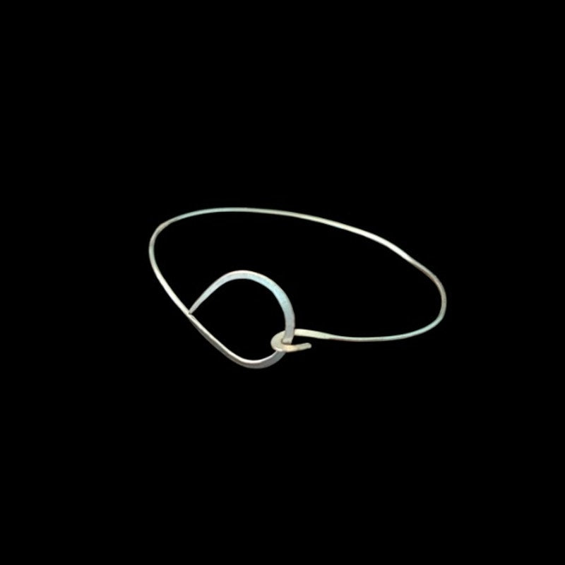 Vintage Silver Dainty Open Teardrop Loop Bracelet