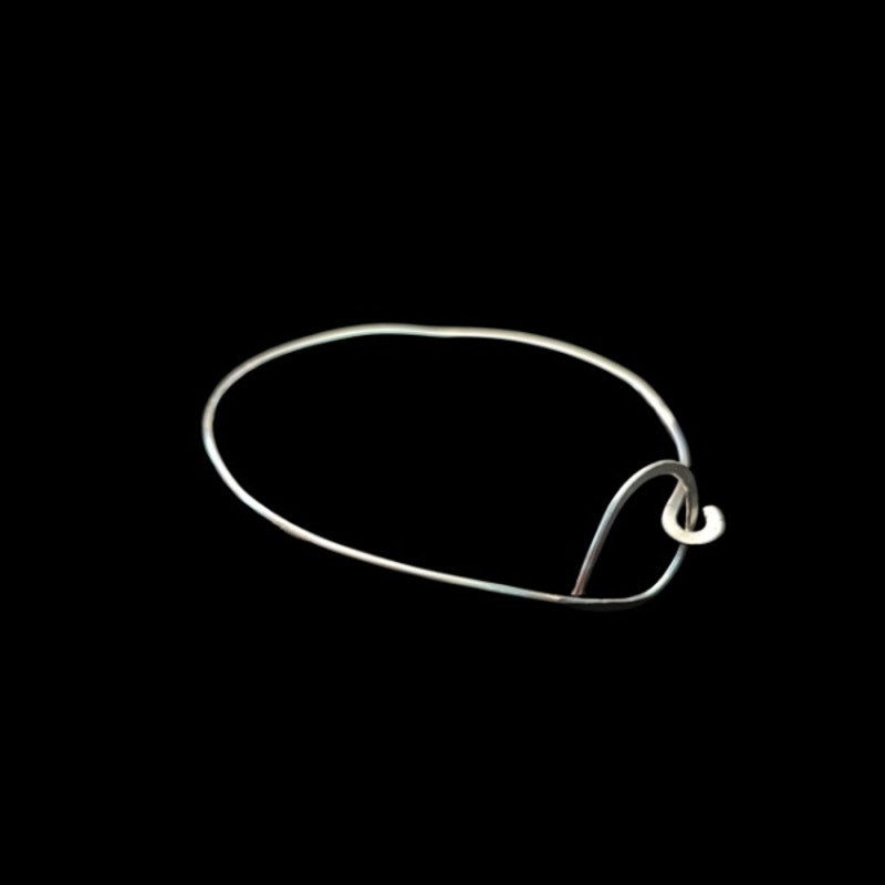 Vintage Silver Dainty Open Teardrop Loop Bracelet