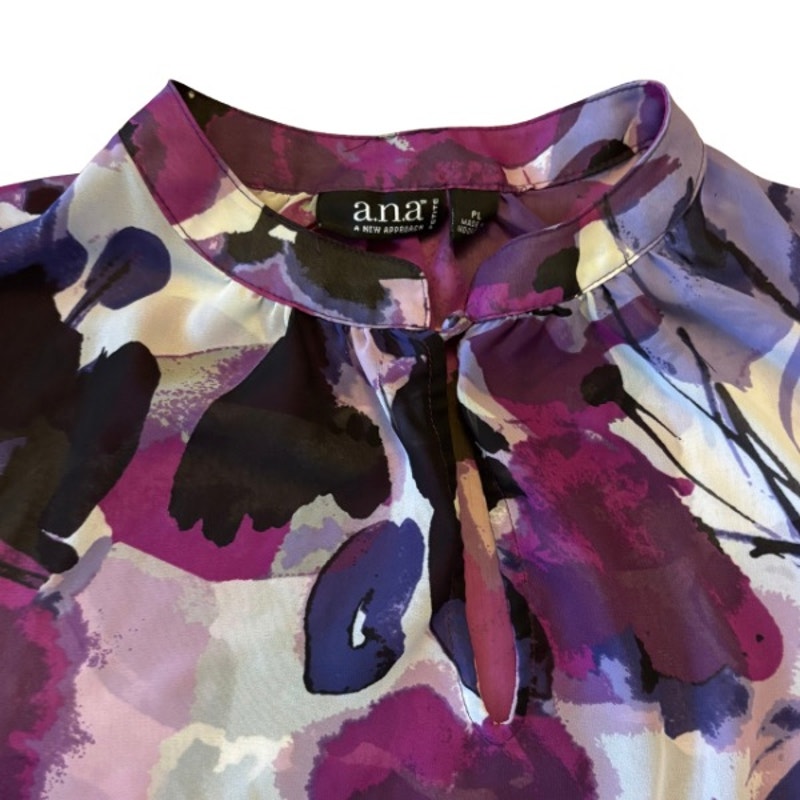 Sheer Purple Poppies Floral 1/2 Sleeve Cropped Peasant Blouse (PL)