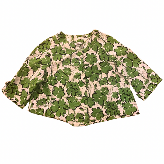 Mod Cotton Green Floral Print Jacket (18 W)