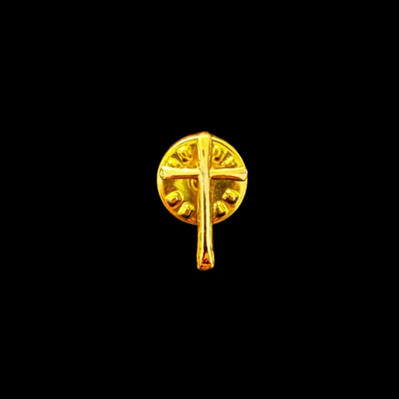 Vintage Tiny Gold Cross Pin