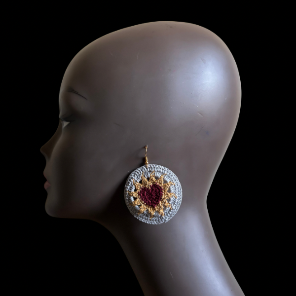 Hearts on Fire Micro-crocheted Disc Earrings