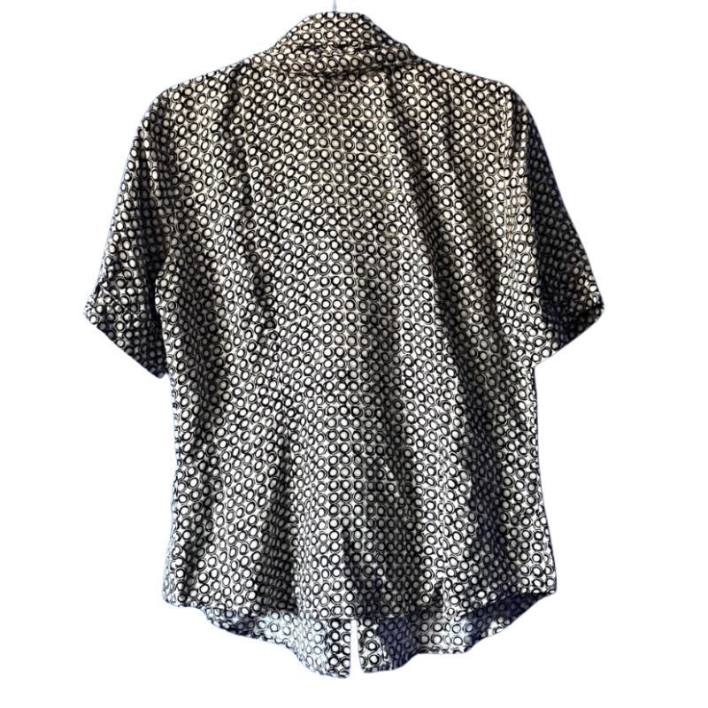 🔔 Dana Buchman Vintage Silk Short-Sleeve Polka-Dot Button Down with Matching Scarf (10)