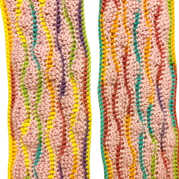 Wavy Daze Multicolor Wavy Crochet Scarf | Made by Maya