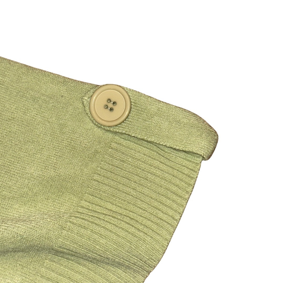 1990’s Vintage Light Green Wide Short Sleeve Knit Sweater Blouse (M)