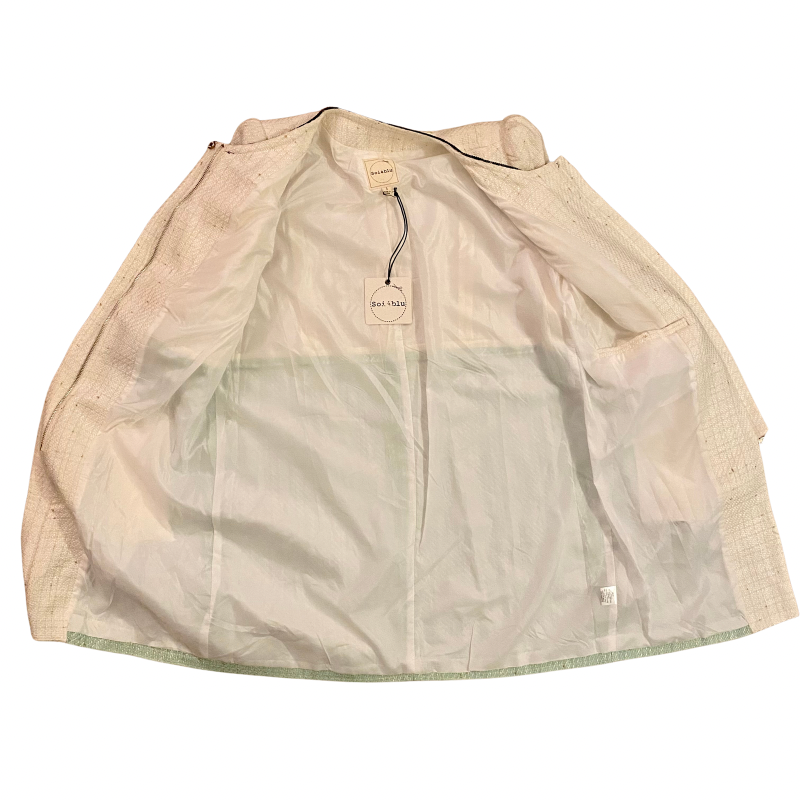 🔔 NWT Mint & Cream Tweed Jacket (L)
