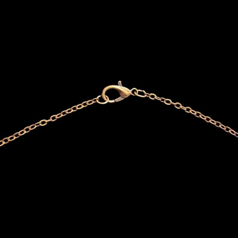 Vintage White Horse & Bronze Beaded  Bauble Bronze-toned Layered Drop Pendant Choker Necklace