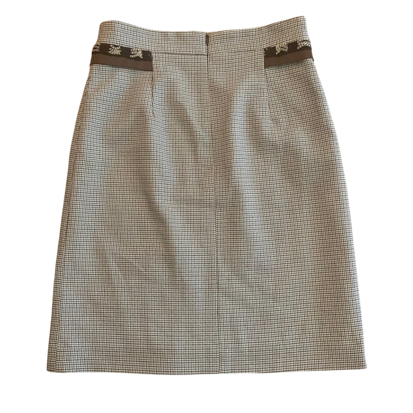 Vintage Green/Brown/White Plaid Print Button Down Skirt Suit (Small/Medium)