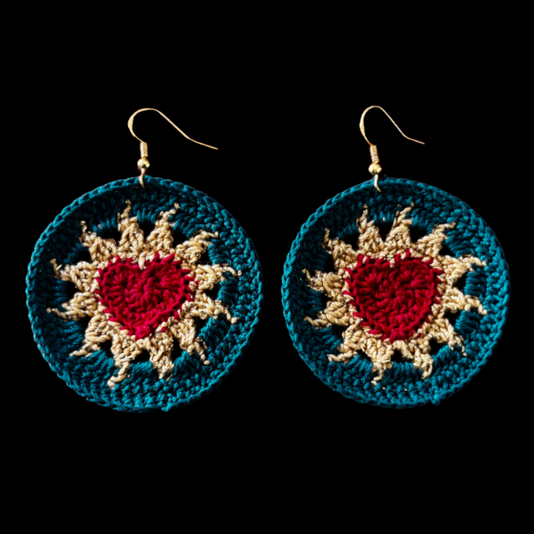 Hearts on Fire Micro-crocheted Disc Earrings
