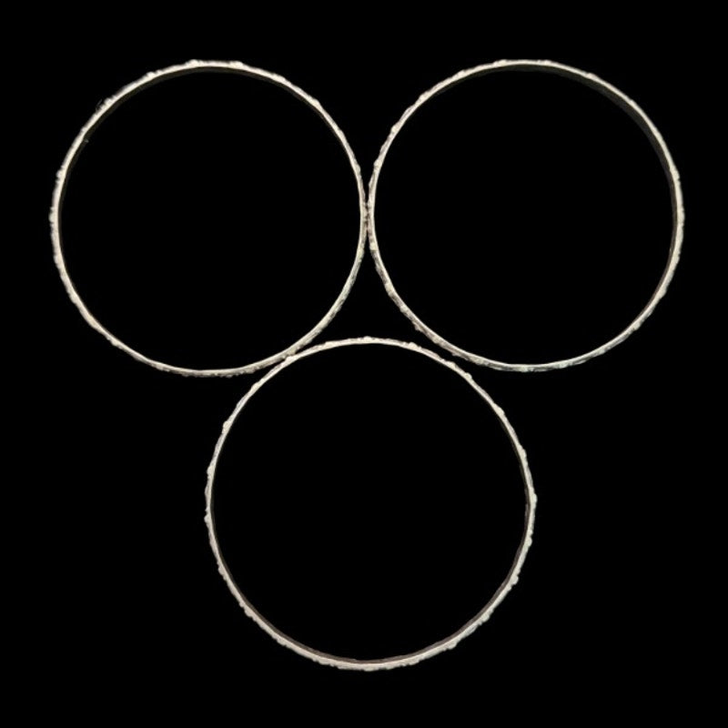Set of 3 Vintage Textured Silver Bangles