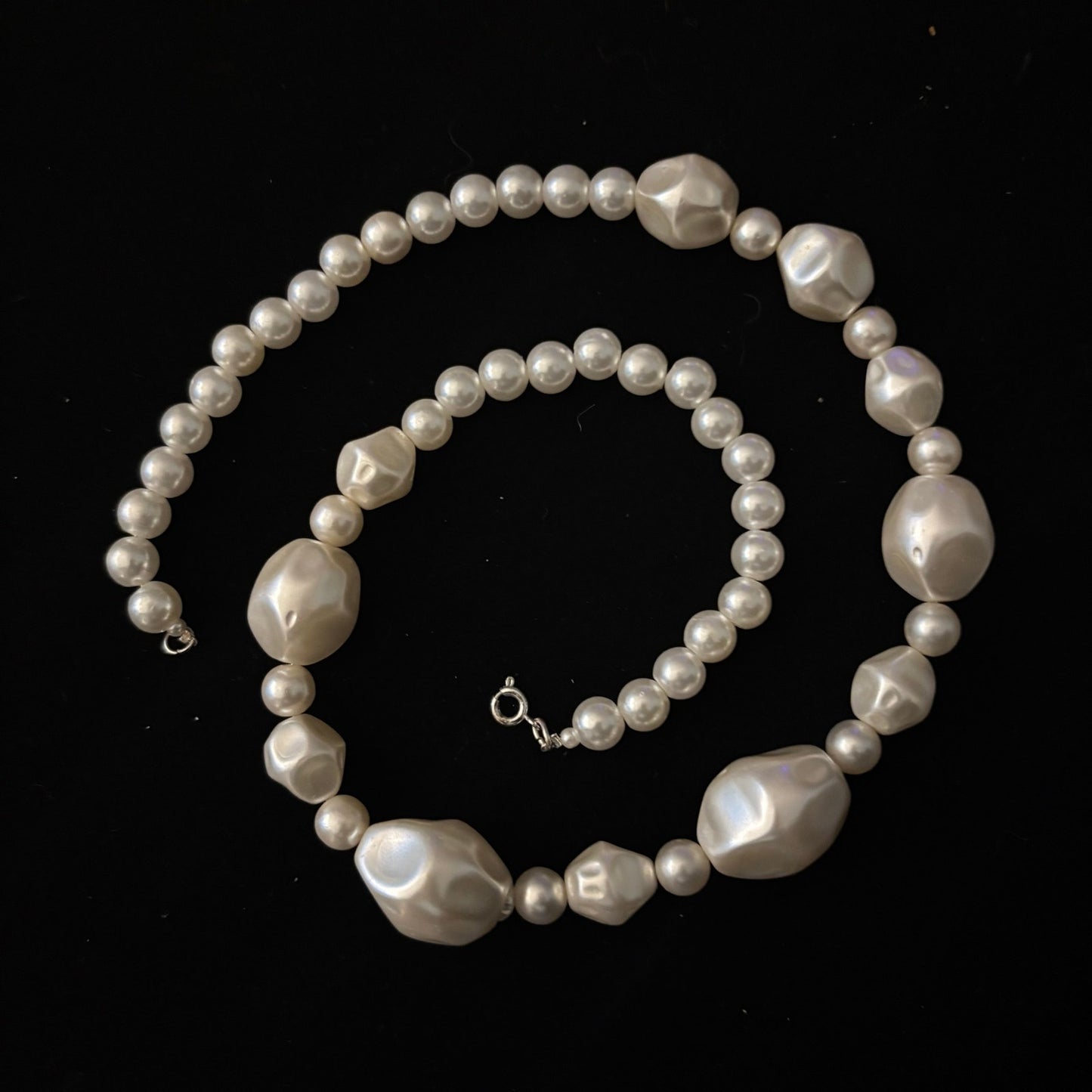 Chunky Mock Baroque Pearl Choker Necklace | Handmade with Vintage Beads