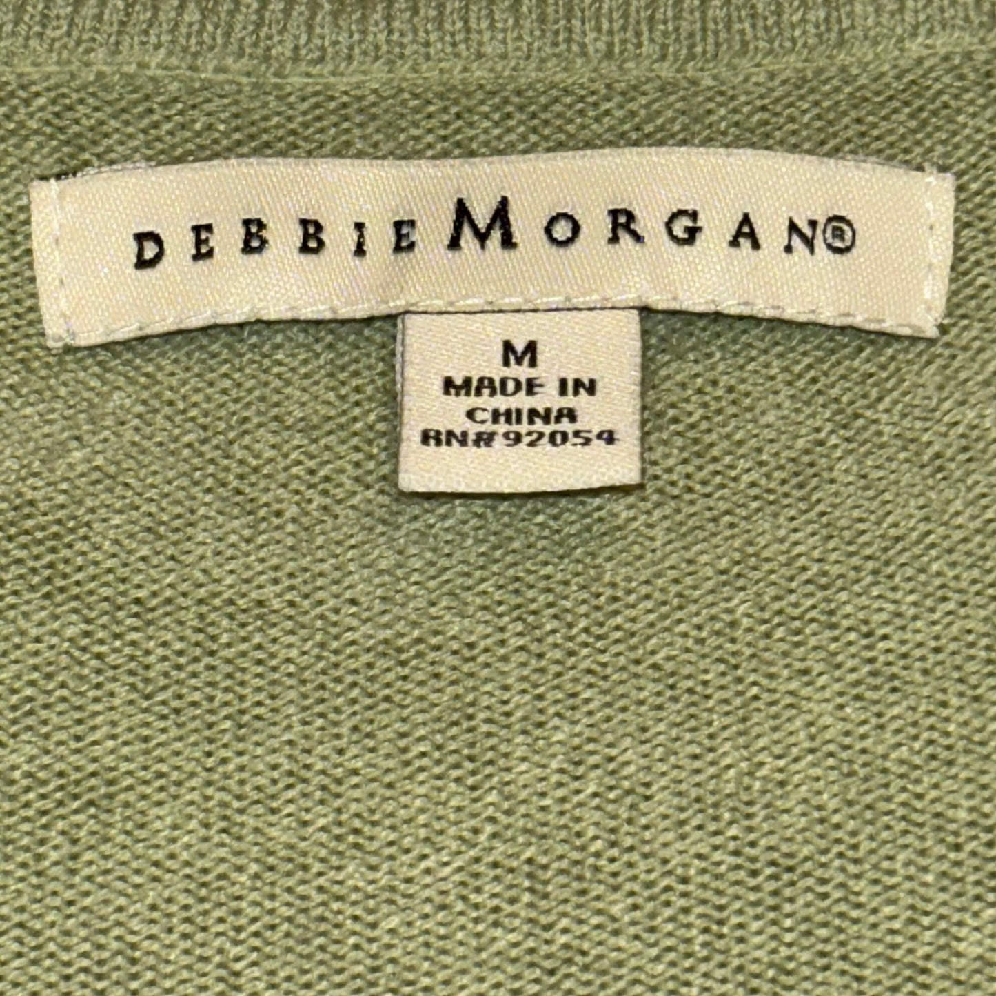 1990’s Vintage Light Green Wide Short Sleeve Knit Sweater Blouse (M)
