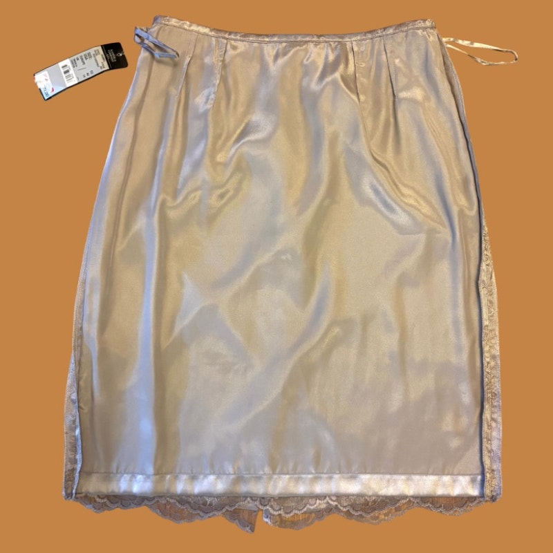 NWT Y2K Violet-Grey & Champagne Lace Kasper & Co Pencil Skirt (EU 40)