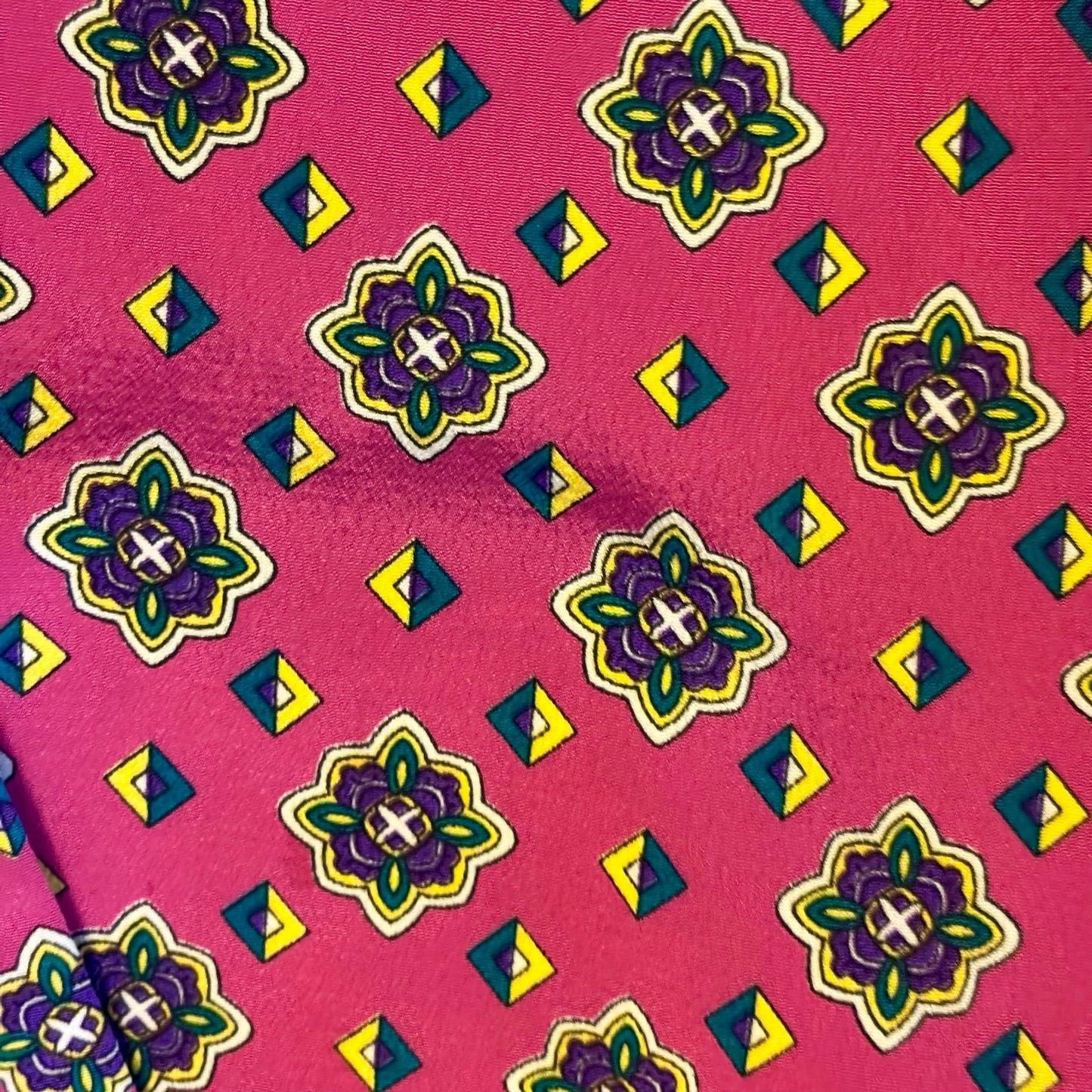 Vintage Hot Pink Medallion Print Blazer  (10)