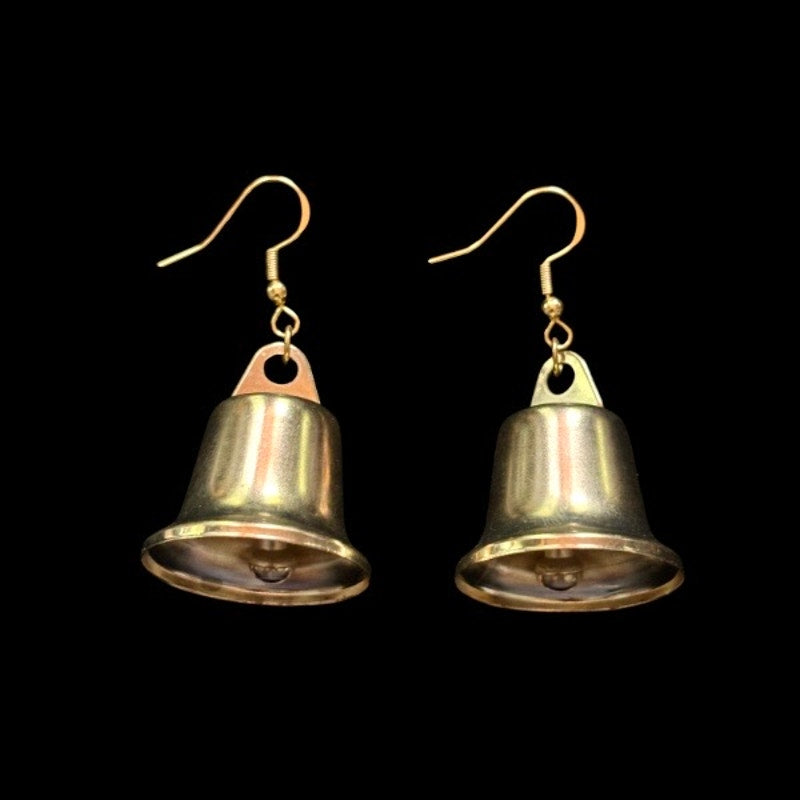 Ringing Gold Bell Earrings