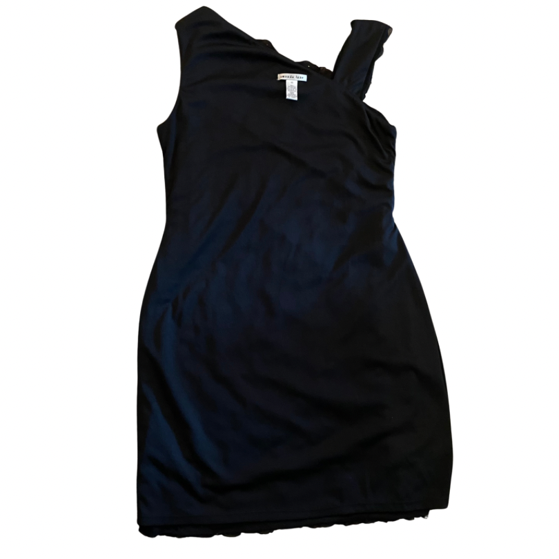 NWT Black & Silver Sequin Ruffle Cocktail Dress  (14)
