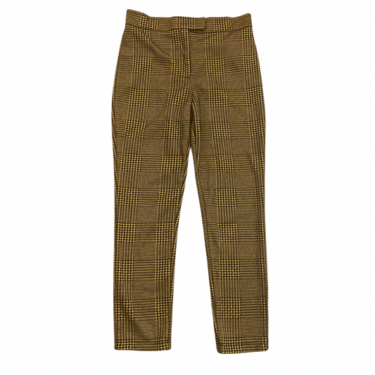 Checkerboard Plaid Yellow and Black Skinny Trousers (S)