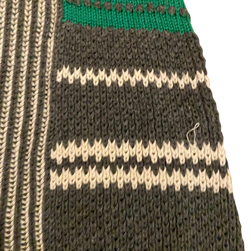 🔔 CAbi Green/Grey/White Trident Knit Sleeveless Sweater Vest Tunic (L)