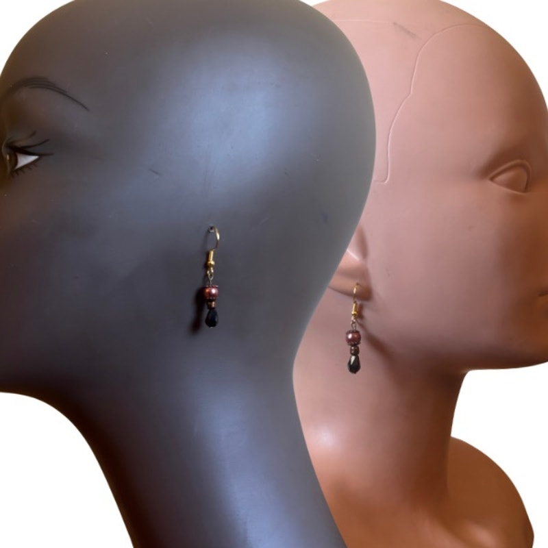 Princess Tears | Dainty Pink Pearl & Colorshift Blue/Purple Drop Earrings