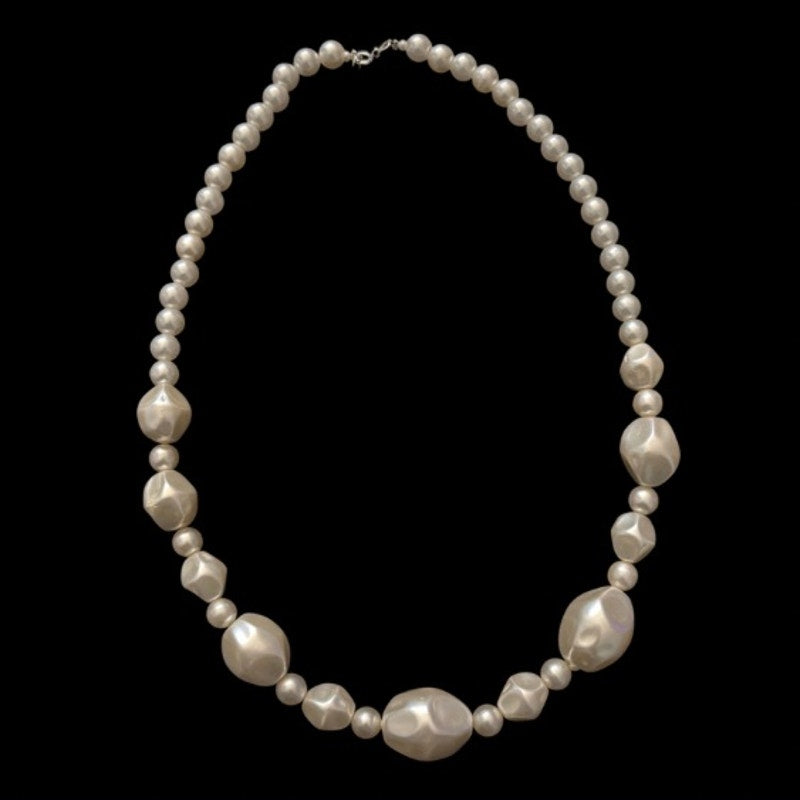 Chunky Mock Baroque Pearl Choker Necklace | Handmade with Vintage Beads