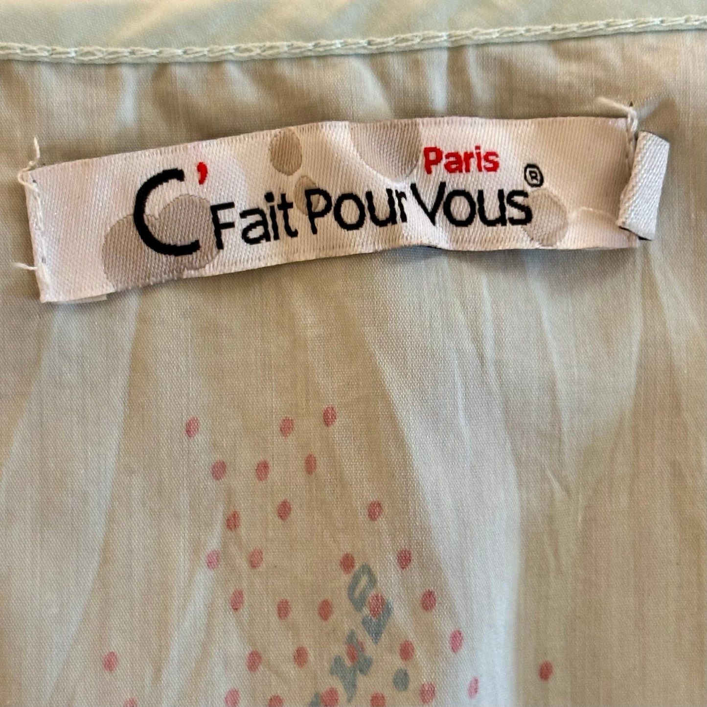 C’est Fait Pour Vous Y2K Light Blue and White Pinstriped Drop Waist Handkerchief Hem Fairy Dress (S/M)