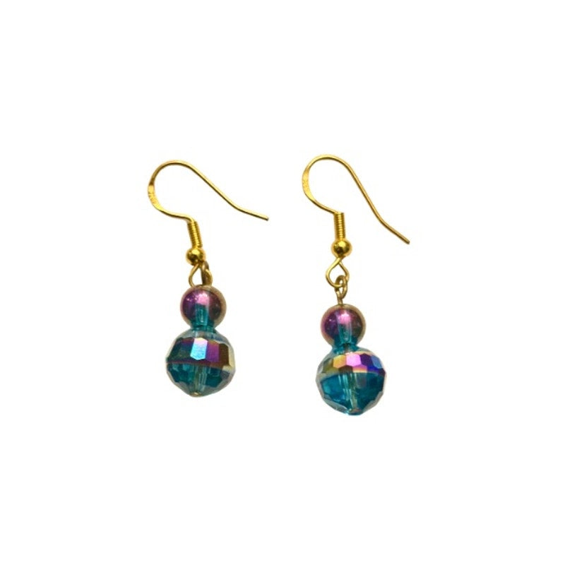 Bubble Baubles | Dainty Blue/Purple Colorshift Drop Earrings