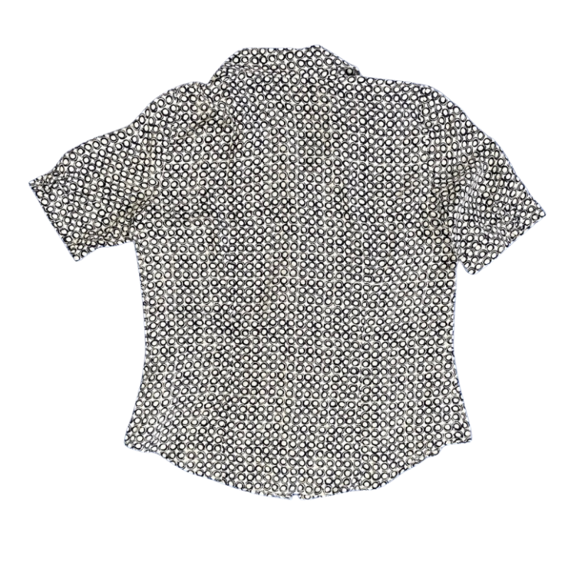 🔔 Dana Buchman Vintage Silk Short-Sleeve Polka-Dot Button Down with Matching Scarf (10)