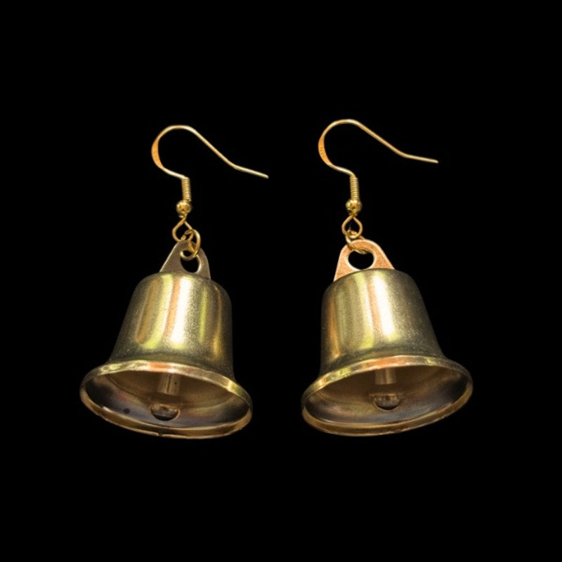 Ringing Gold Bell Earrings