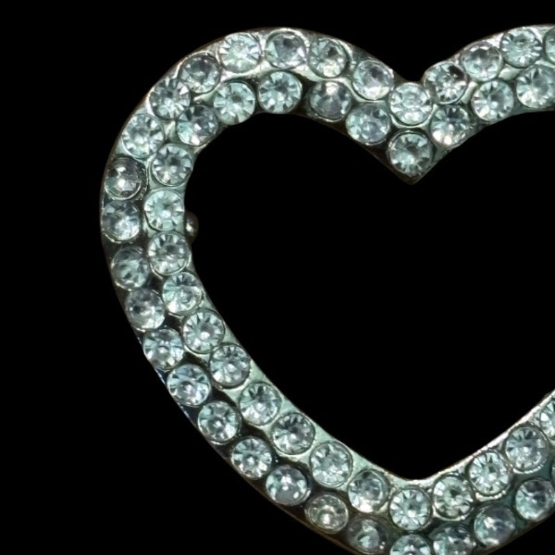 Y2K Silver Rhinestone Heart Chain Belt (fits up to XL)