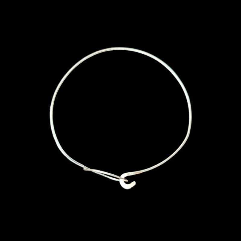 Vintage Silver Dainty Open Teardrop Loop Bracelet