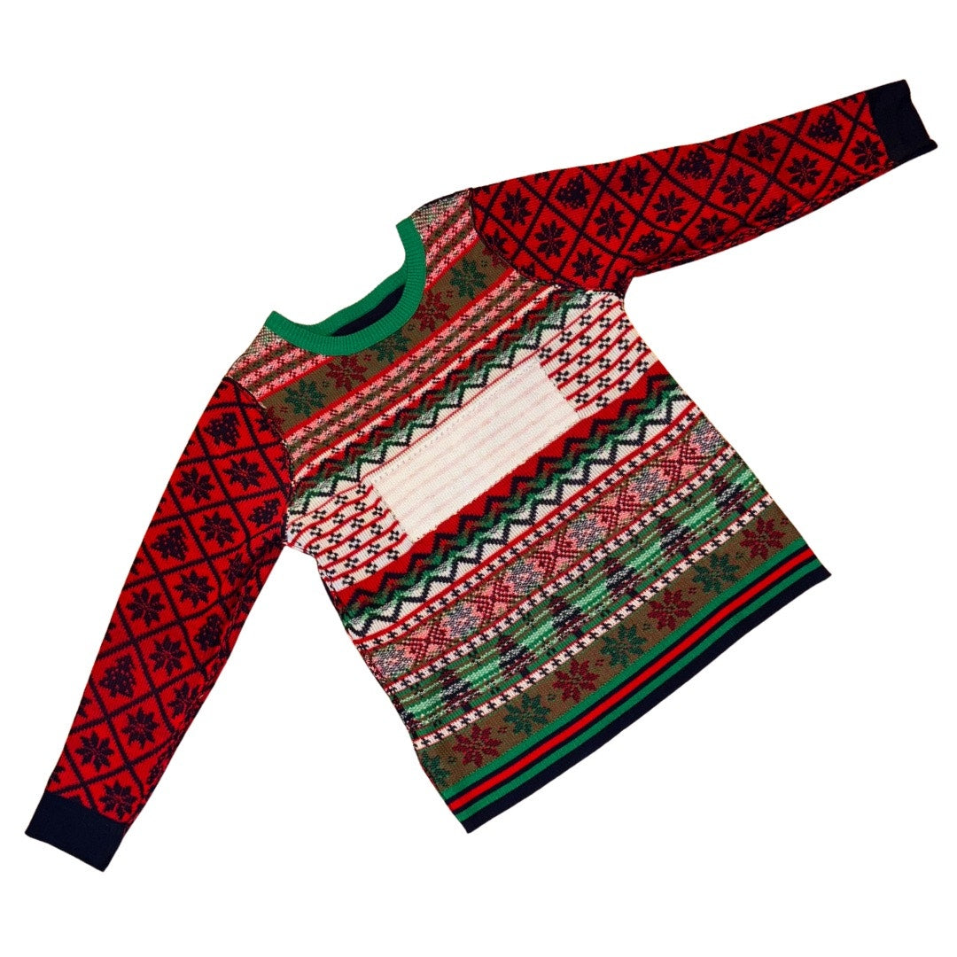Rockin Around Nice/Naughty Sequin Message Board Unisex Ugly Christmas Sweater (L)