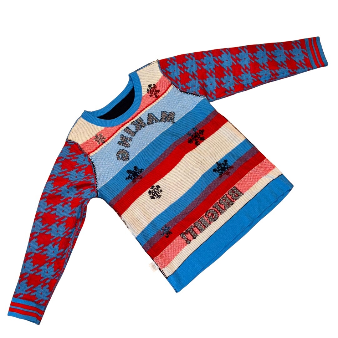 Making Spirits Bright Stocking Pocket Rockin Around Unisex Ugly Christmas Sweater (L)