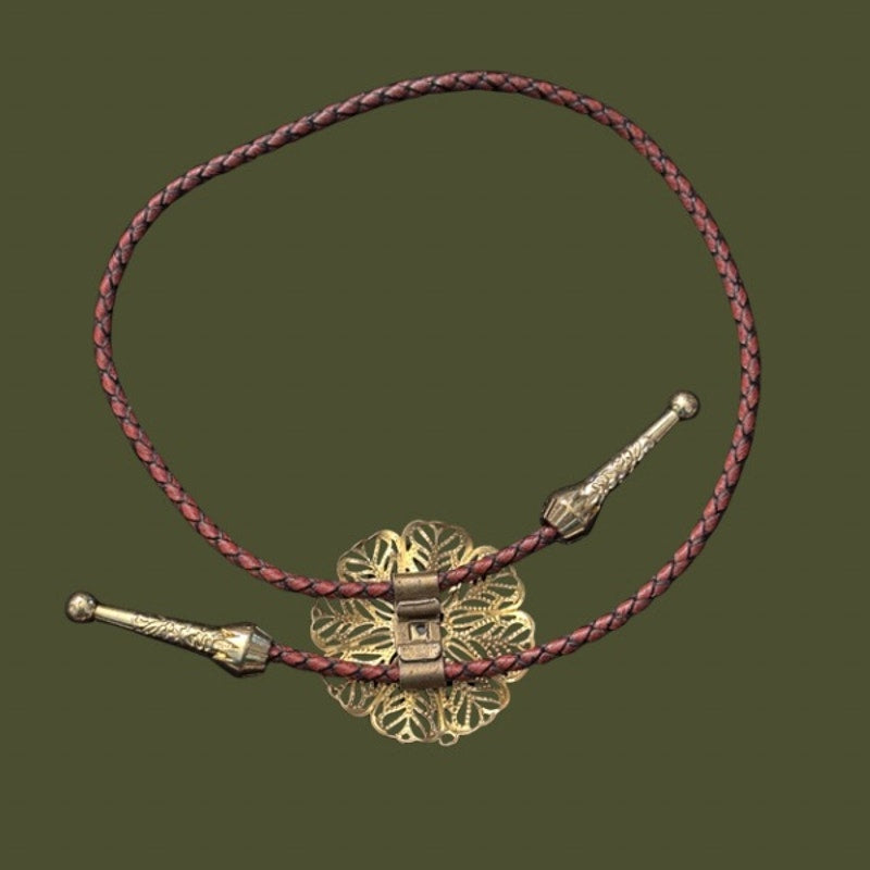 Upcycled Vintage Lacey Gold Flower Bolo Bracelet/Anklet